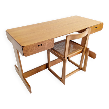 Midcentury desk & matching armchair by Derk Jan De Vries 1970s