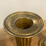 Pair of Louis XVI candlesticks in gilded bronze