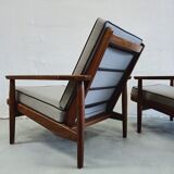 Paire de fauteuils en teck des années 1960, design hollandais