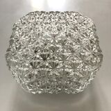 Square ceiling light in chiseled glass