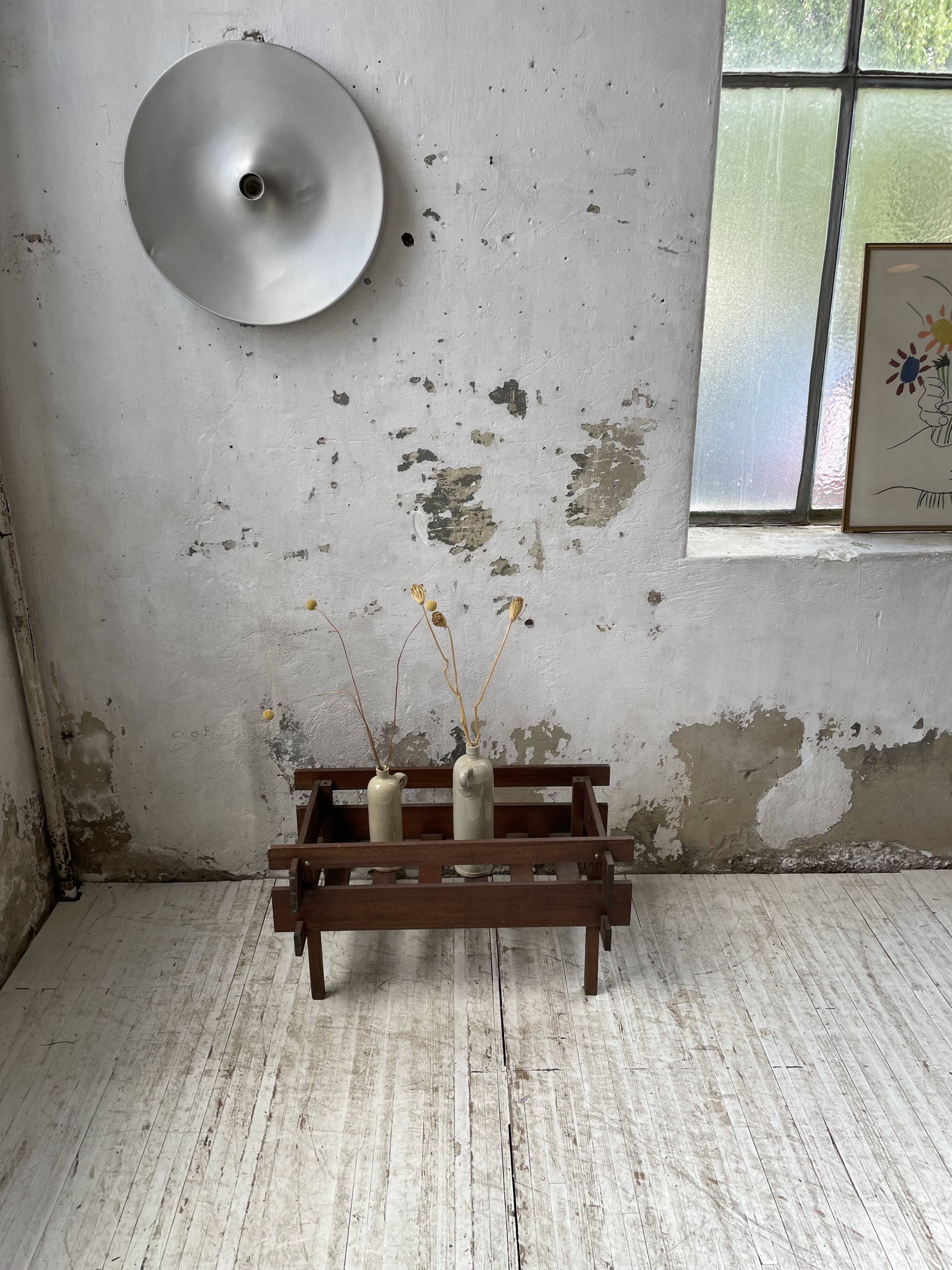 Small modernist oak planter from the 1950s