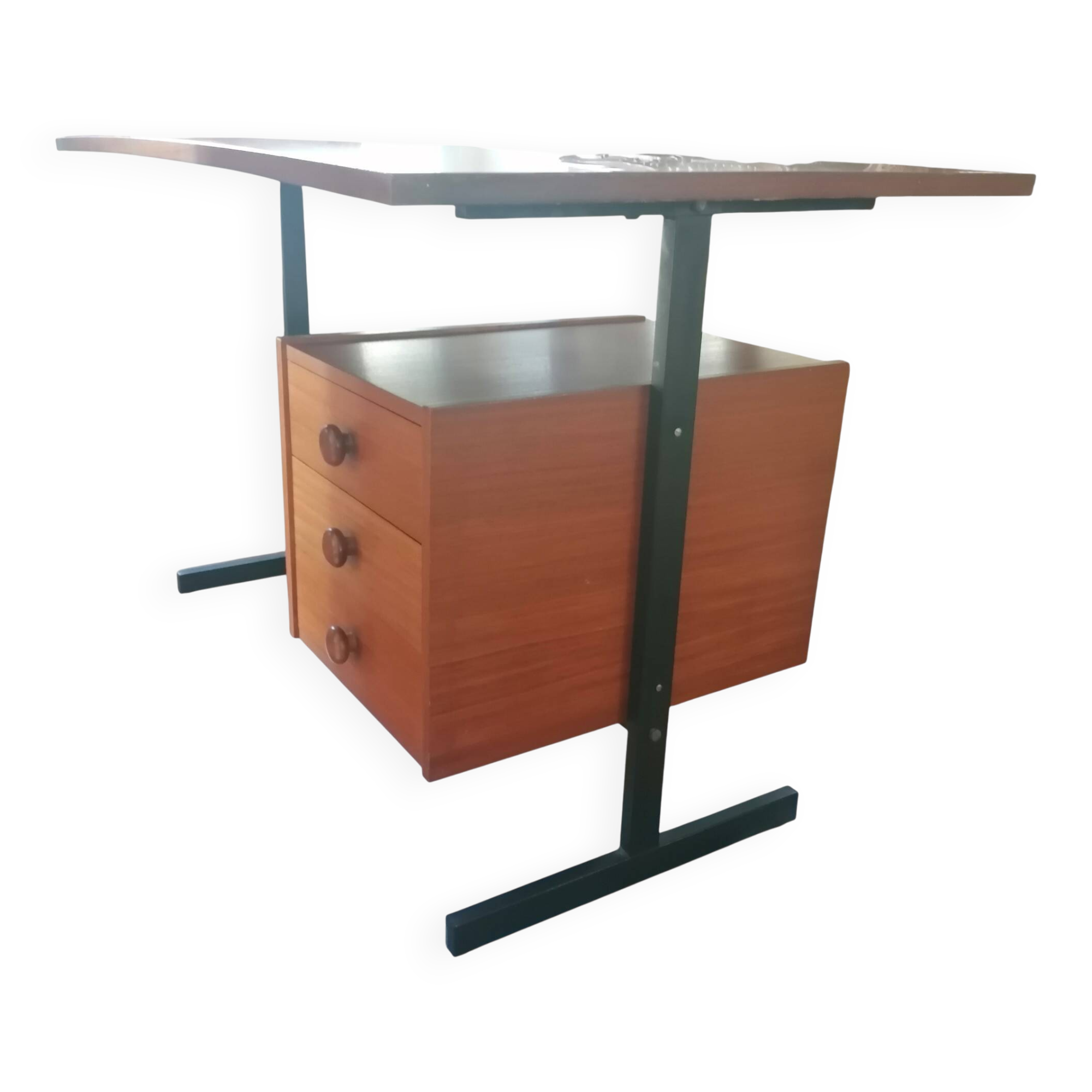 Scrivania vintage in teak, Italia, anni '70