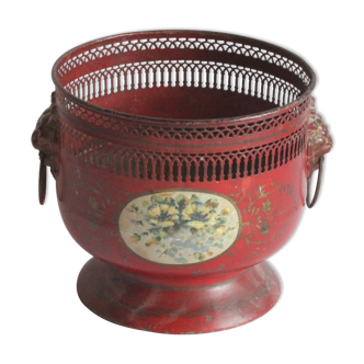 Painted toleware jardiniere, France early 20th century.