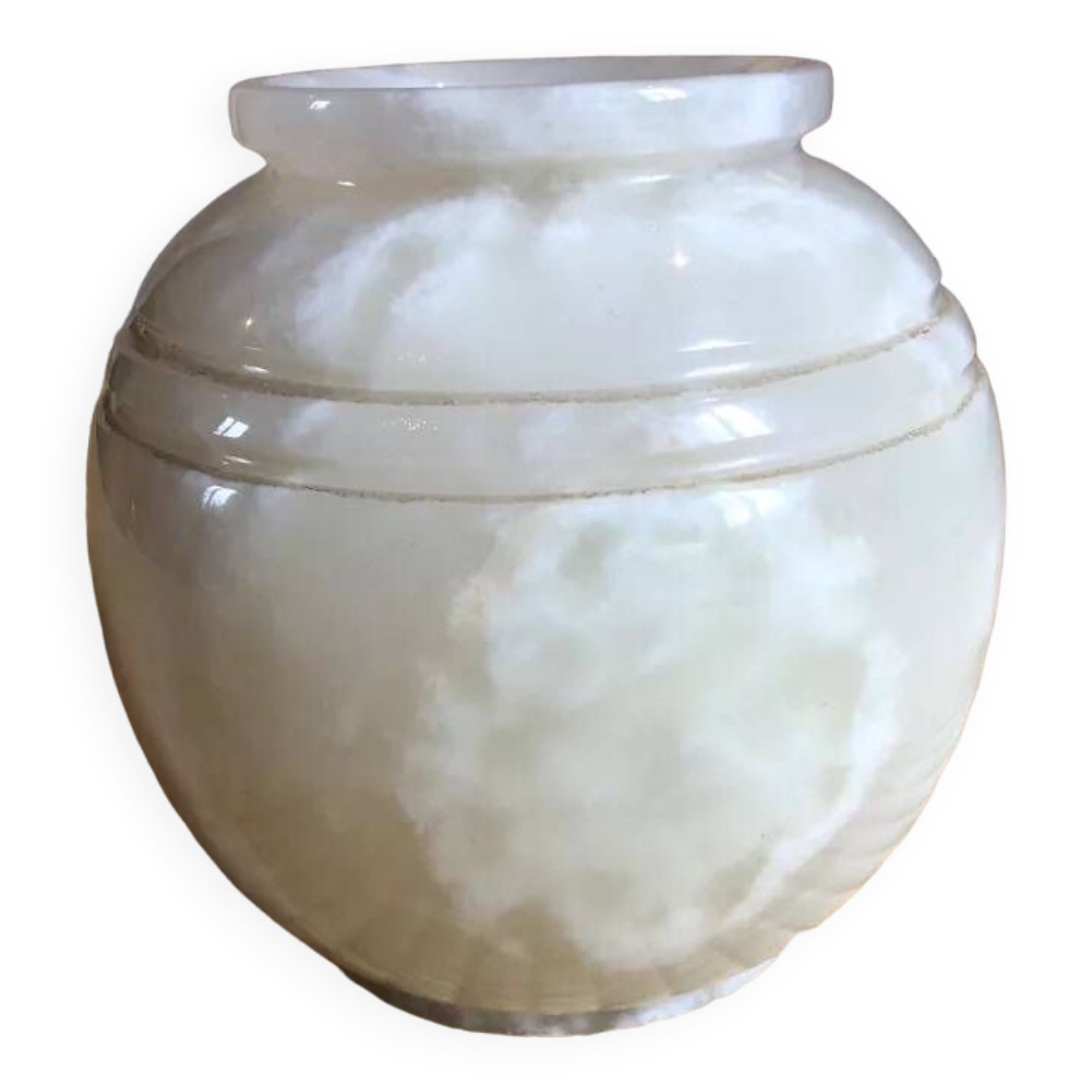 Alabaster ball vase