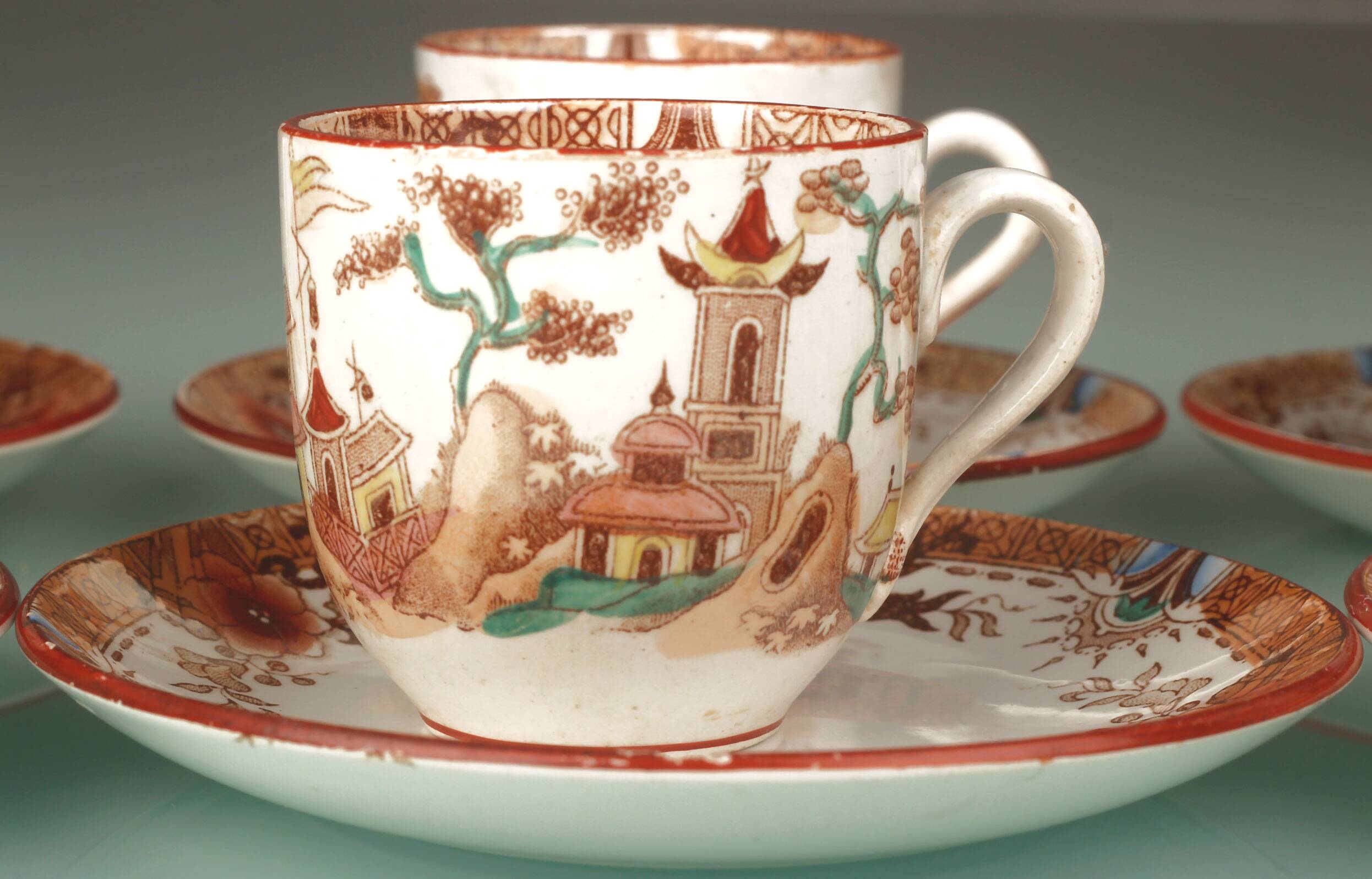 Coffee service Sarreguemines model Kyoto, 19th century