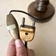 Rustic wooden turned lamp base from the 1950s, vintage rustic lighting.
