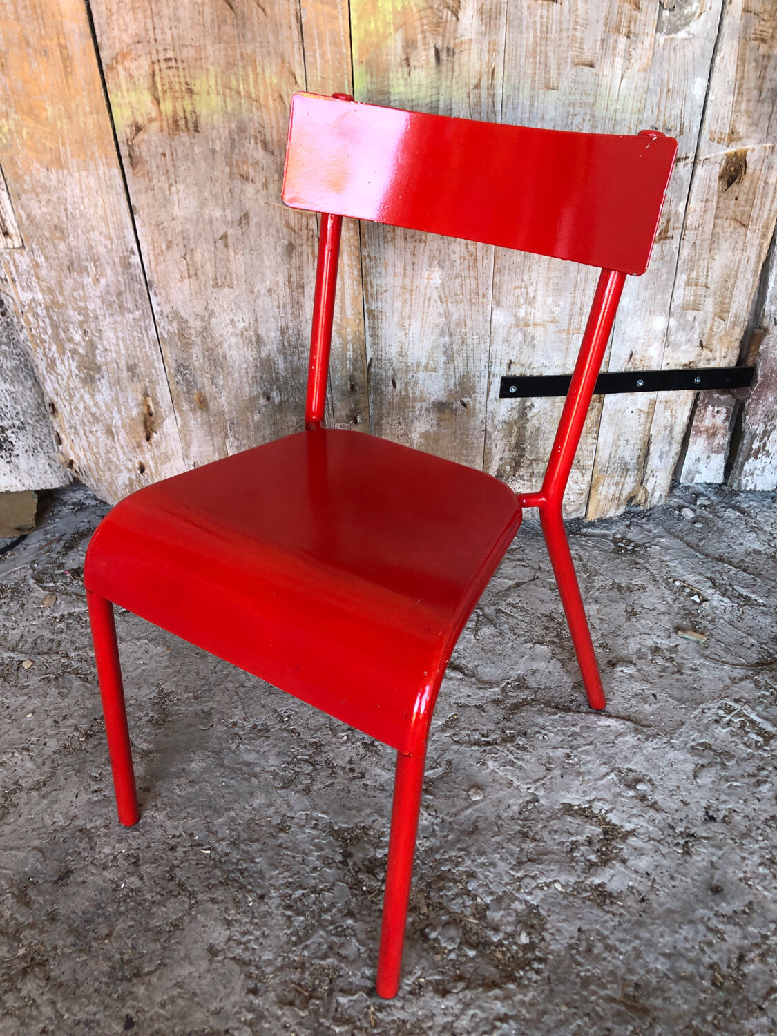Metal red vintage chair