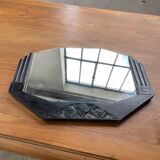 Black art deco mirror 65x46cm