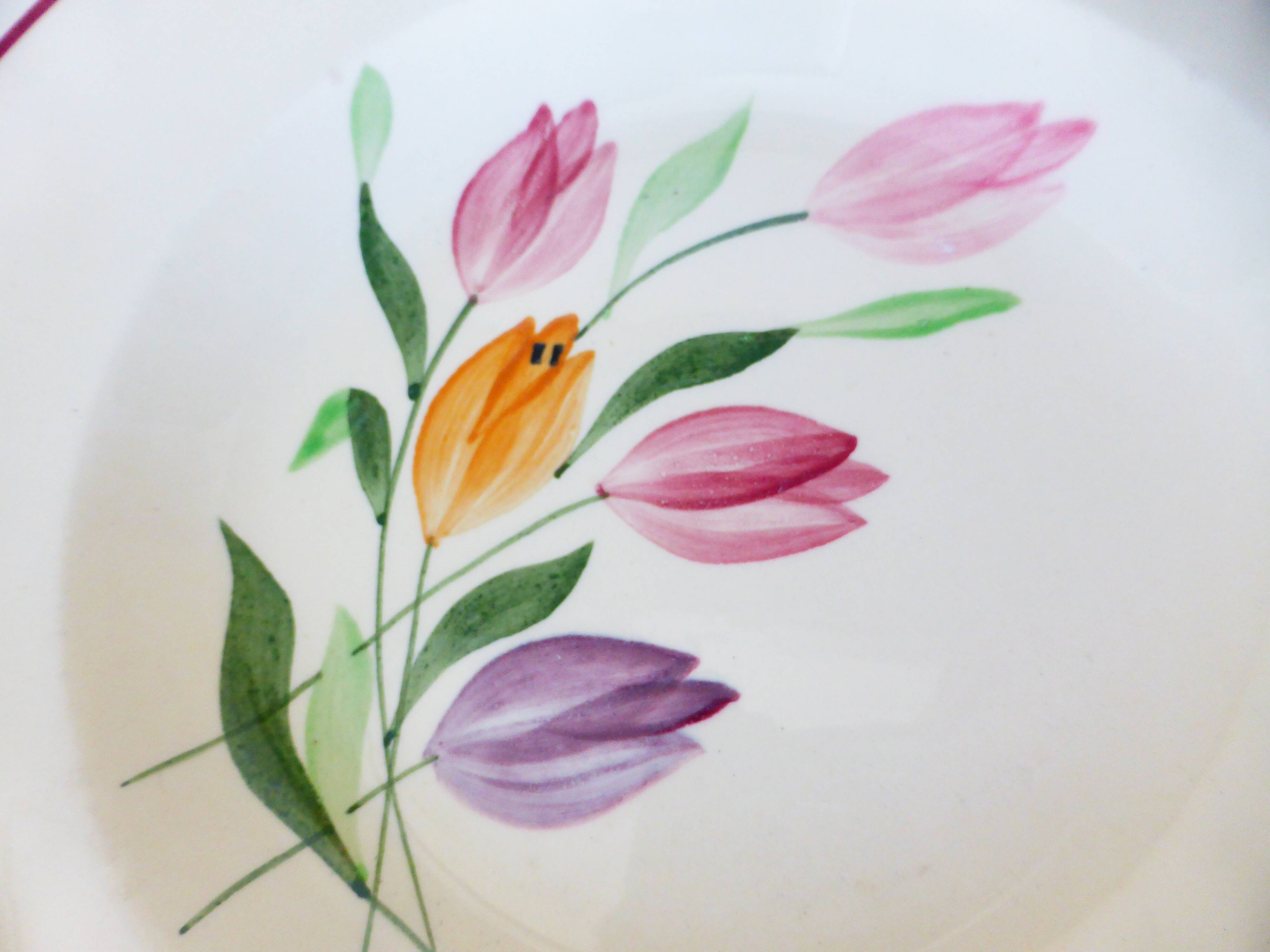 5 assiettes creuses de Longchamp modèle Tulipes 210747