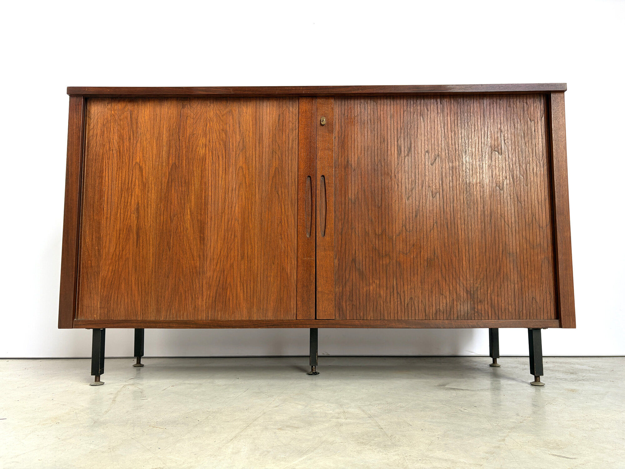 Mid century tambour door cabinet, 1960s