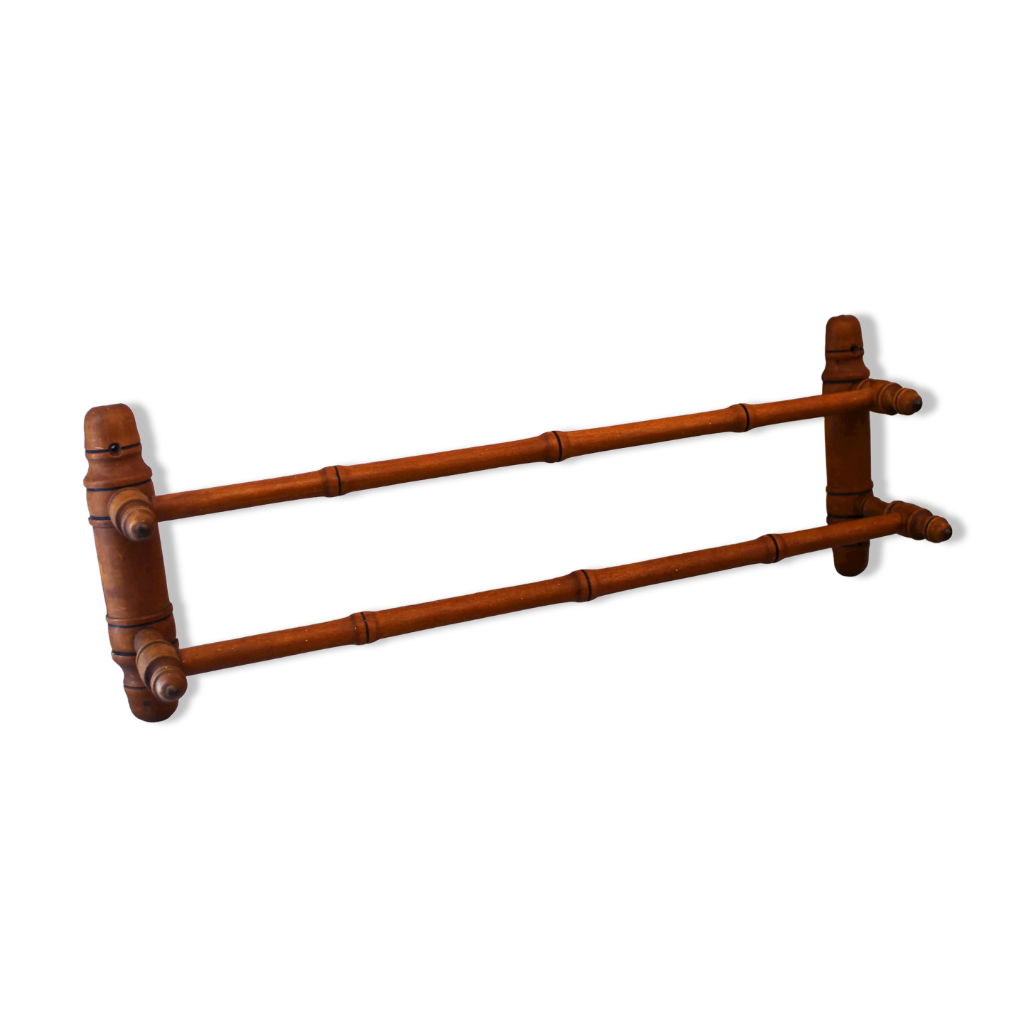 Vintage wooden towel rail imitation bamboo