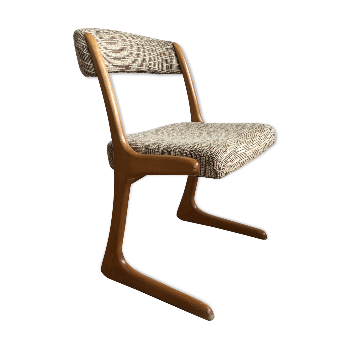 Chair 1960 wool and light wood