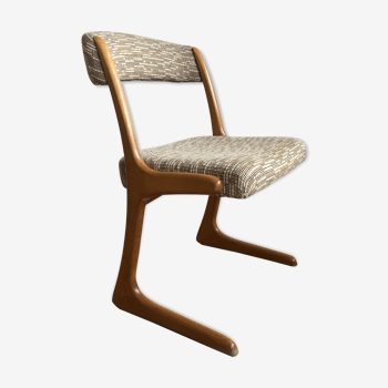 Chaise 1960 laine et bois clair