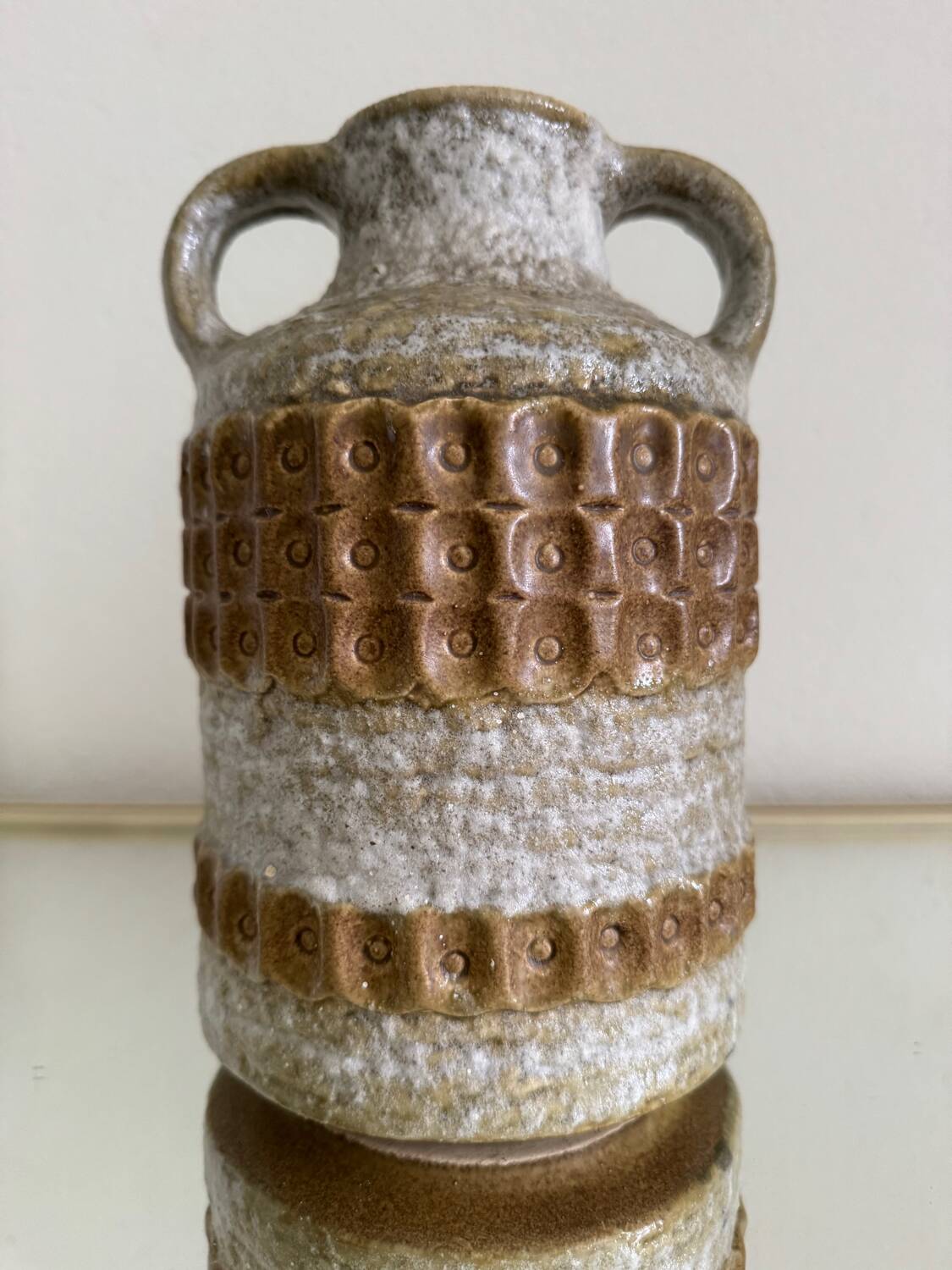 German ceramic vase with handles from the 60s