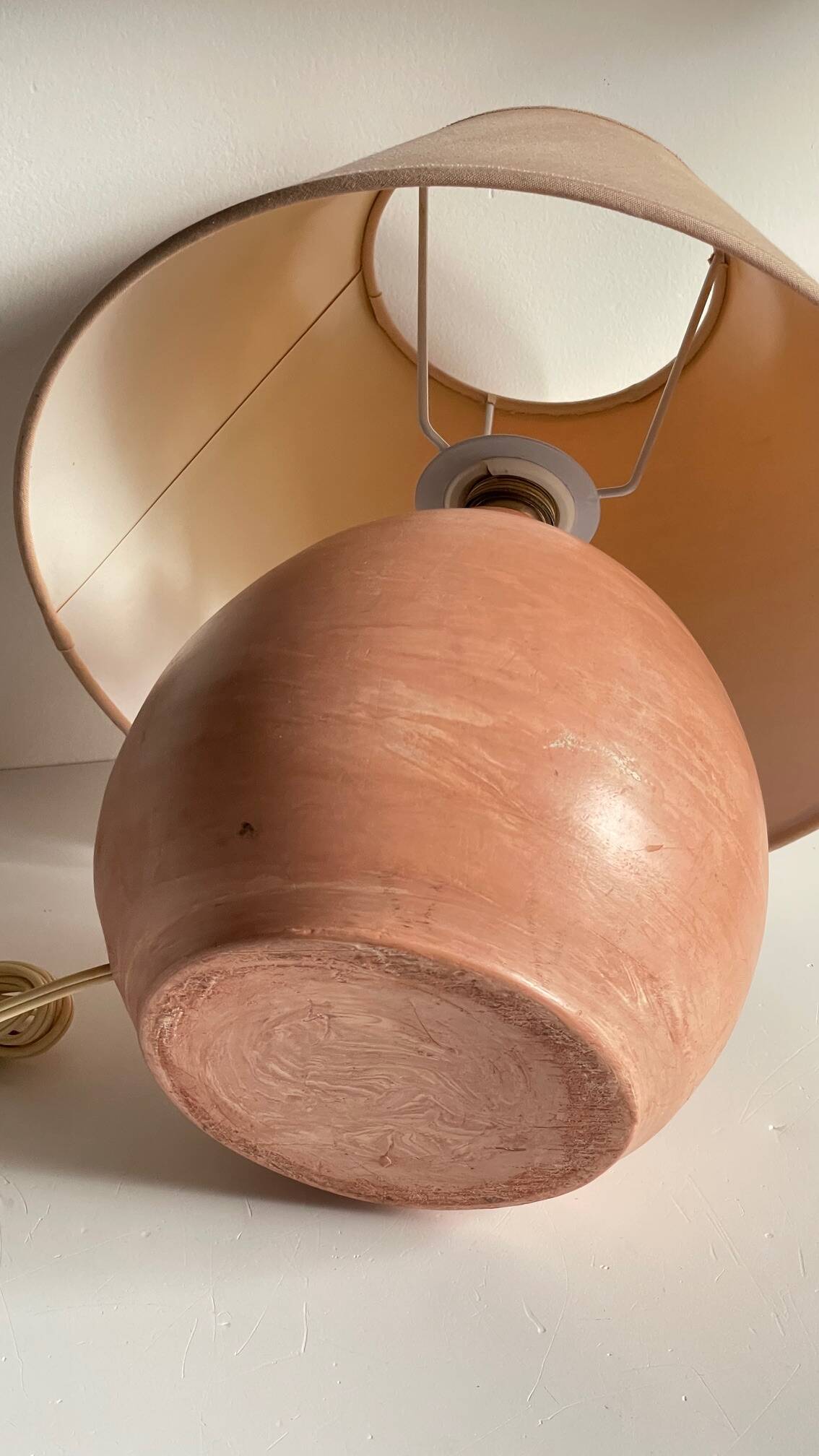 Vintage handmade terracotta lamp