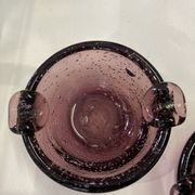 Pair of bubble glass ashtrays