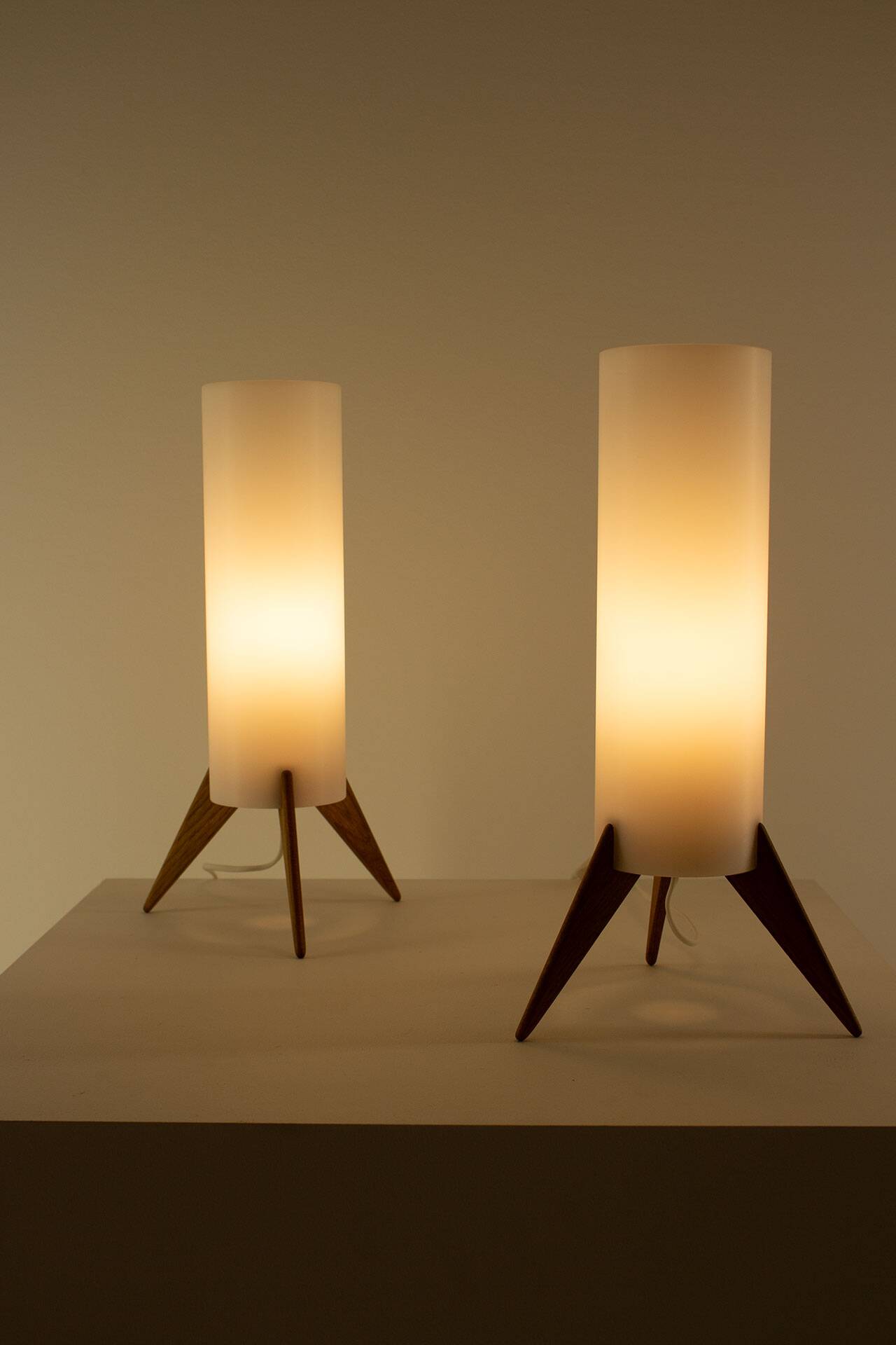 Pair of Raketen table lamps by Luxus, Sweden, 1960s
