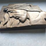 Wooden painting representing Christ Art Deco.