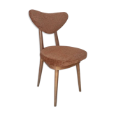 Chaise Mid Century Heart en velours marron orange, Europe, années 1960