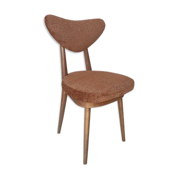 Mid Century Heart chair in orange-brown velvet, Europe, 1960s