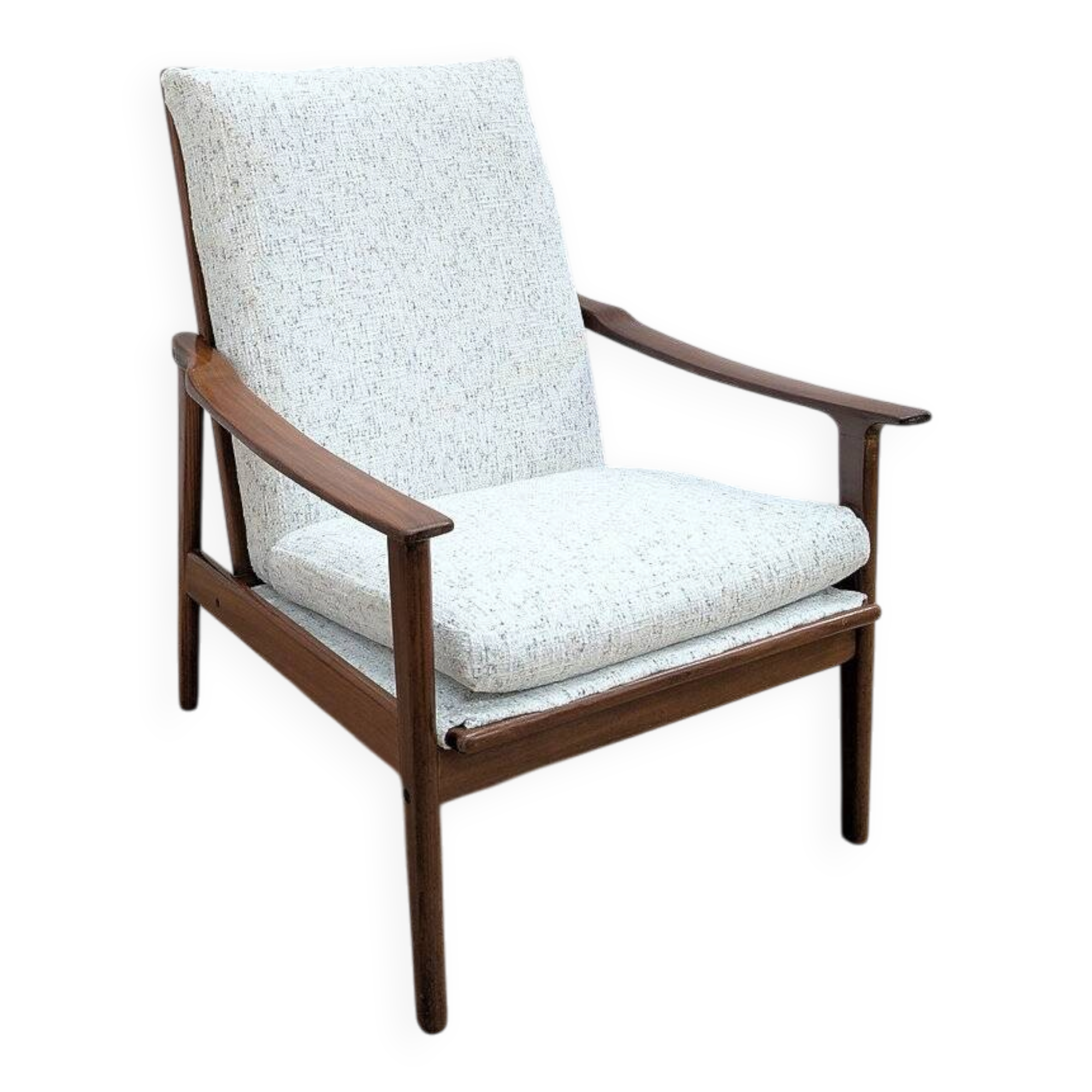 Vintage reupholstered Scandinavian armchair