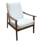 Fauteuil scandinave retapissé vintage