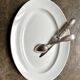 Creil & Montereau oval dish in white ironstone, "Labrador" service