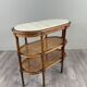 Table desserte de style Louis XVI en bois sculpté, marbre et cannage, XIXe Siècle