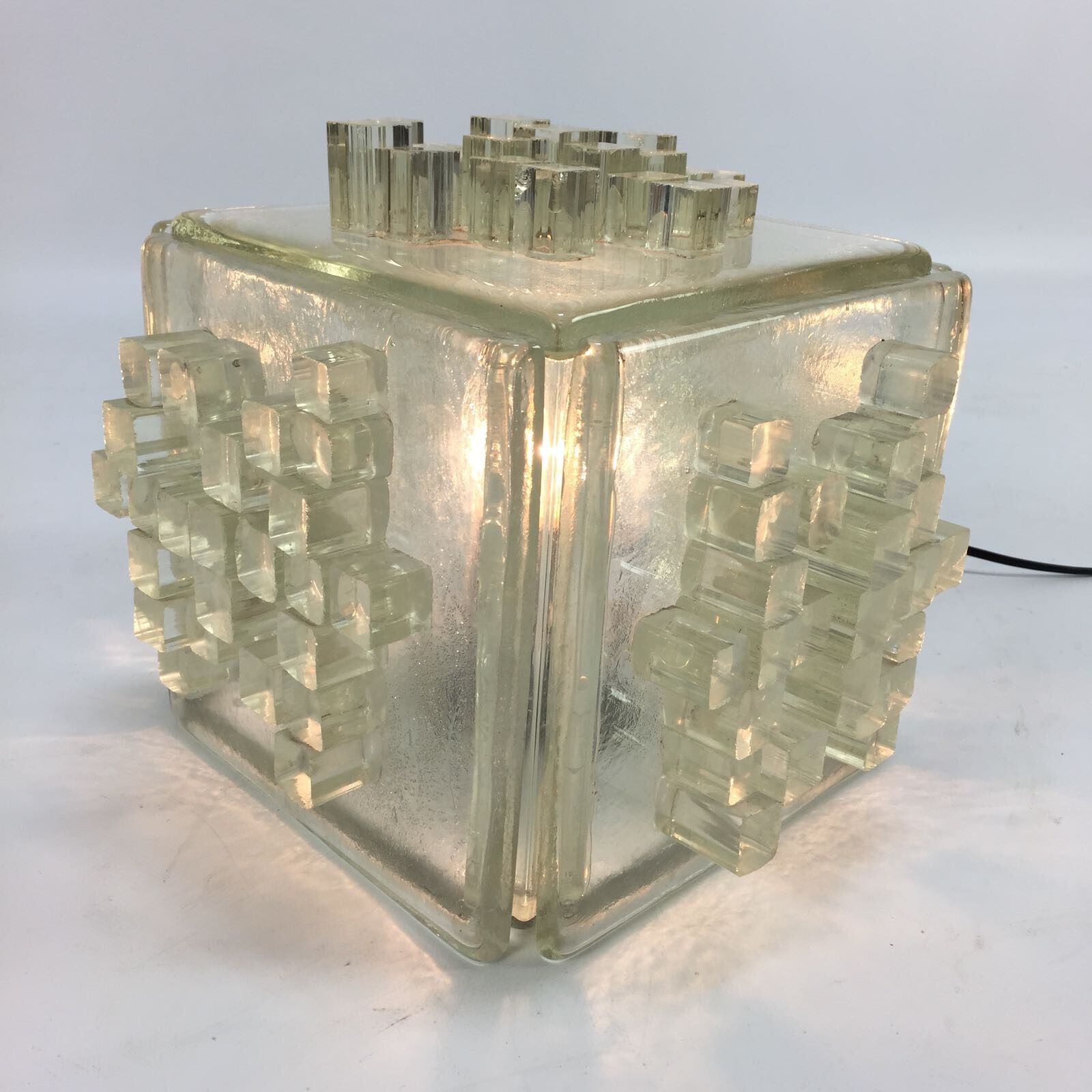 Italian Crystal "Apis" Table Lamp from Poliarte, 1960s