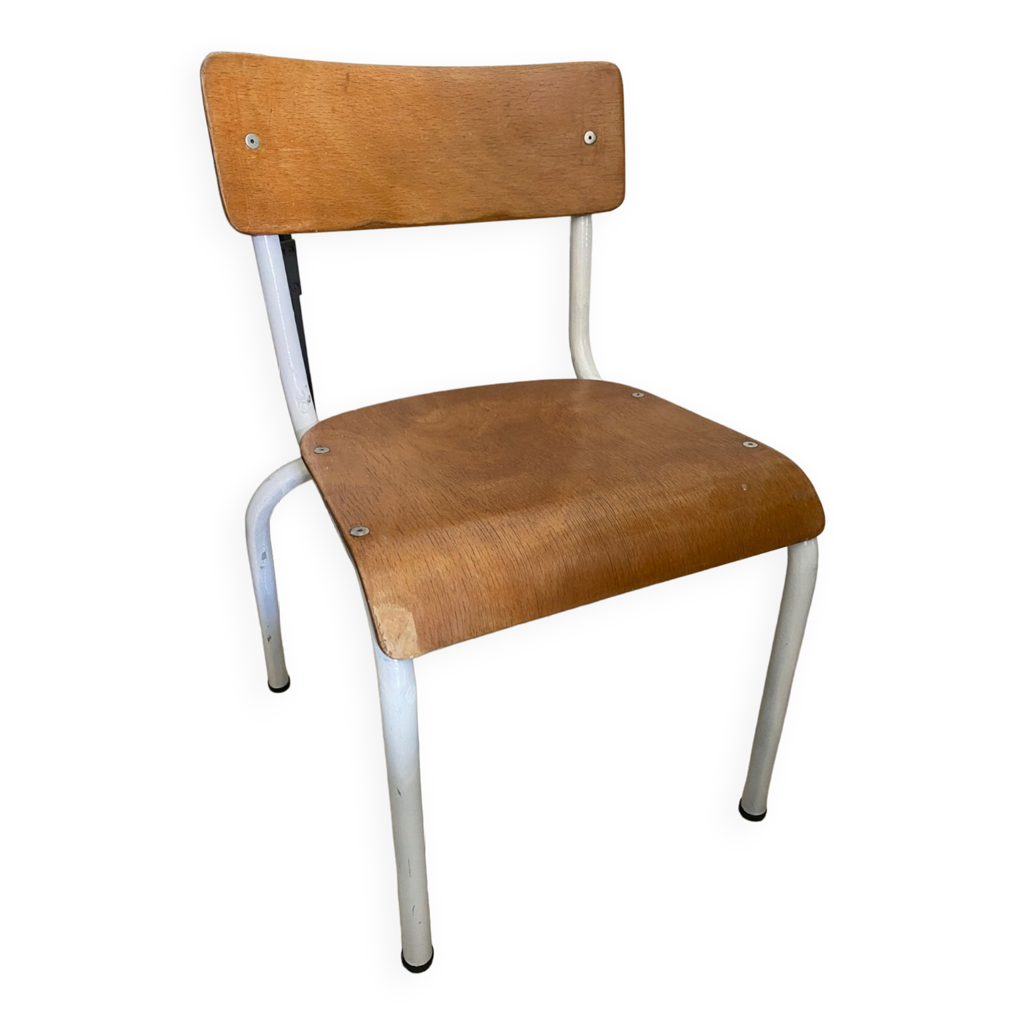 Old wooden and metal children's school chair