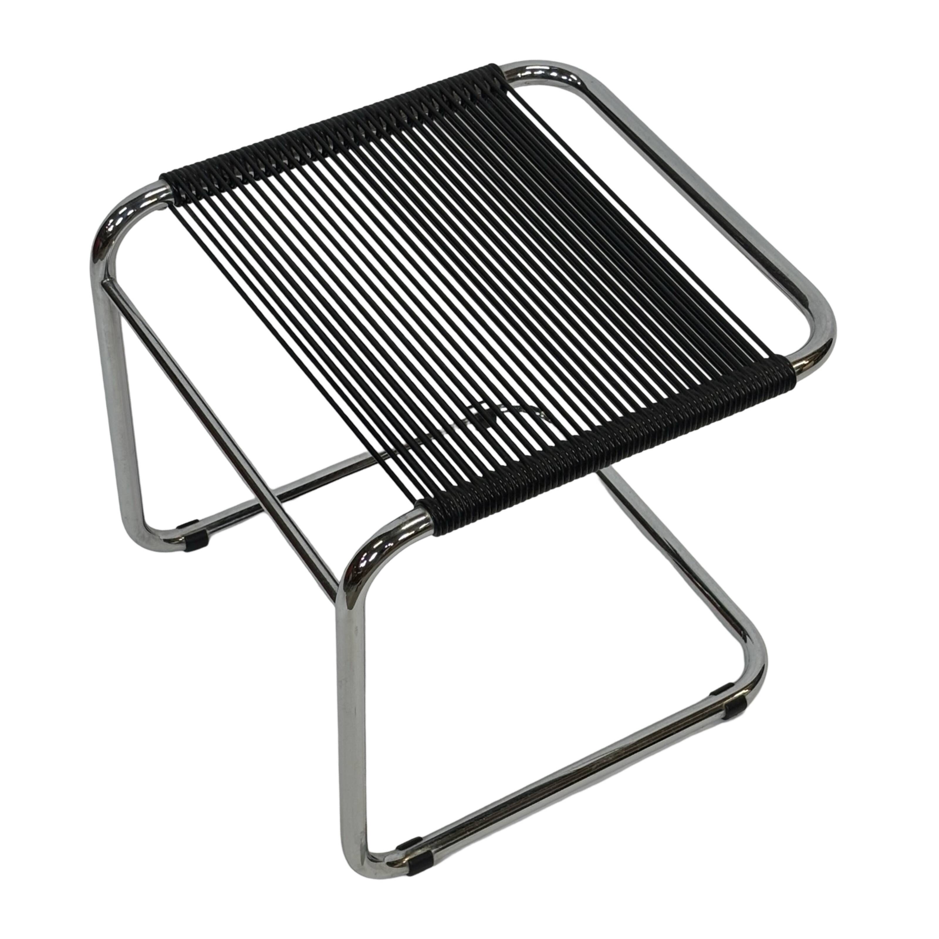 Vintage Knoll Stool Bauhaus Style Chrome Tubular 1970s