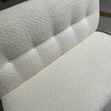 Canapé des années 1940 en bois et tissu bouclé, production italienne