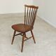 Baumann Tacoma bistro chair, wood and brown faux leather, 1960.