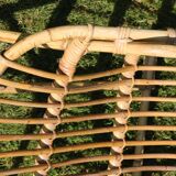 Pair of rattan basket armchairs, 60s