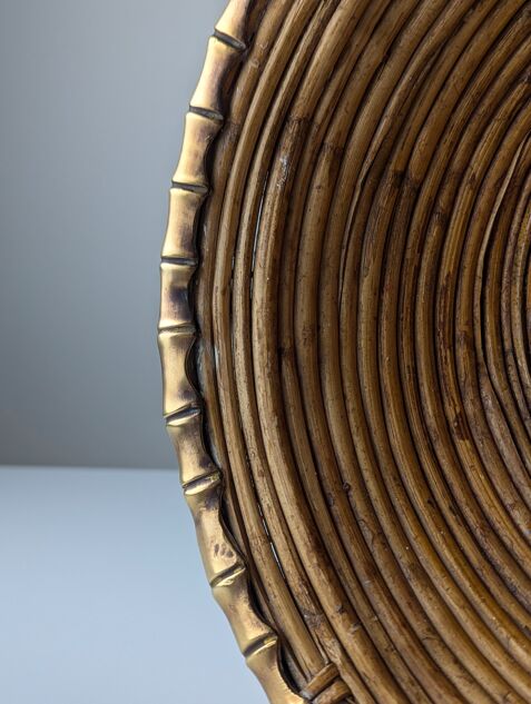 Rattan and brass centrepiece, Italy, 1970s