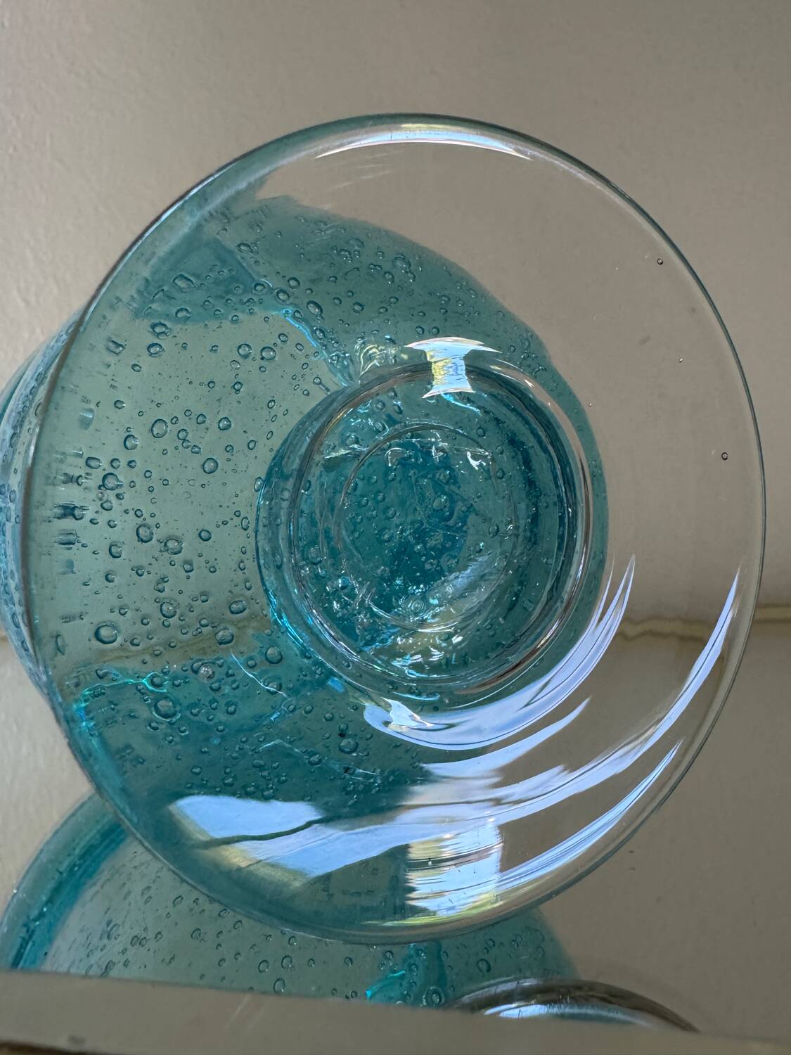 Antique bubble glass vase