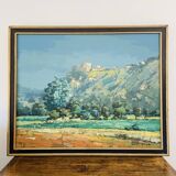 Painting signed Patrick Turion – Provence landscape – Oil on canvas