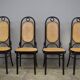 Chairs in bent beech and vienna straw, 1980