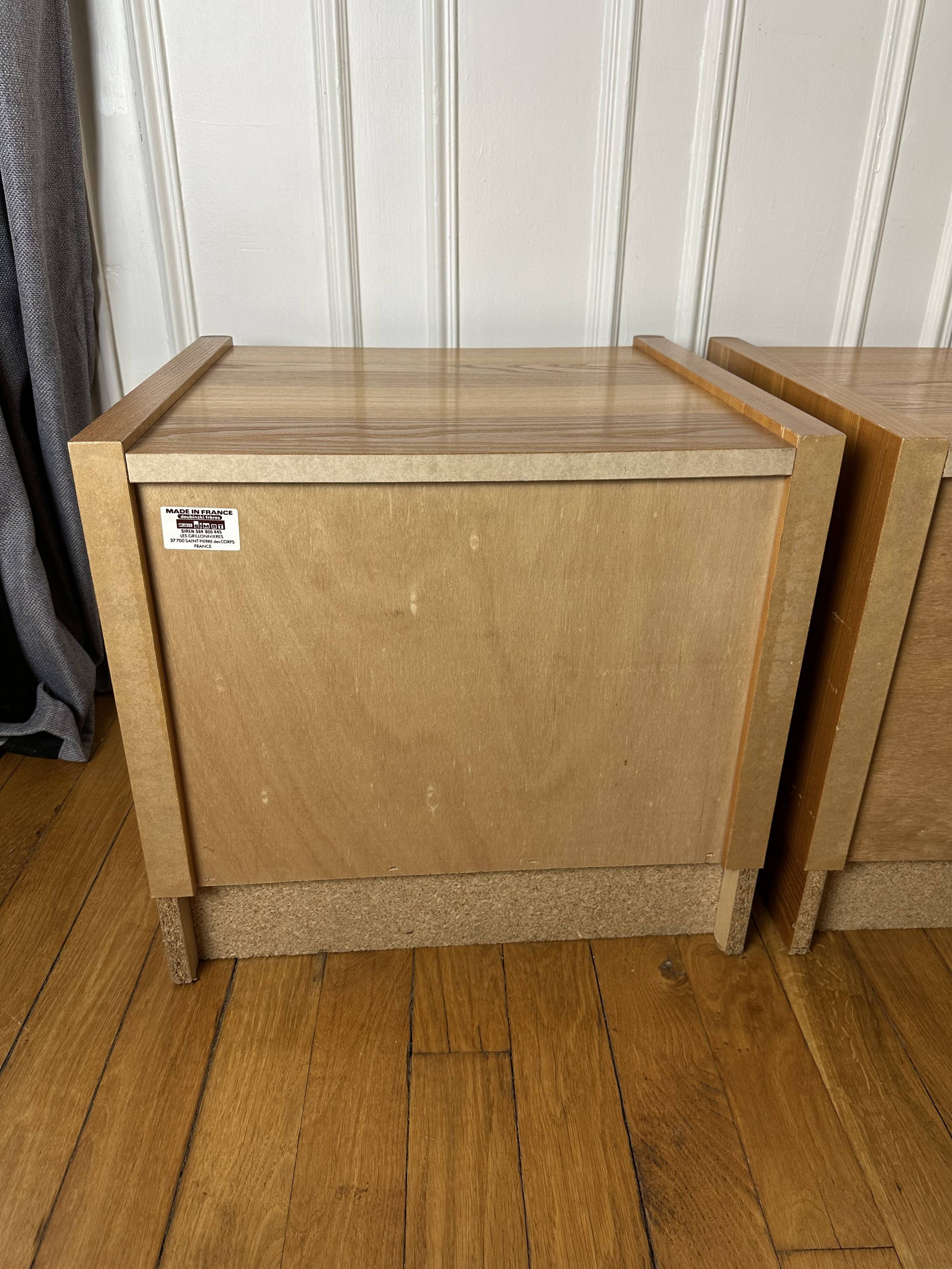 2 tables de chevet en orme Simat années 80