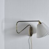 Danish Brass Swing Arm Wall Lamp, 1950s
