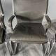 Ensemble de 6 chaises Uno en cuir gris sur piètement tubulaire chromé en porte-à-faux