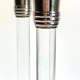 Vintage lucite and silver metal candle holders