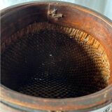 Early 20th century Chinese grain basket made of woven willow