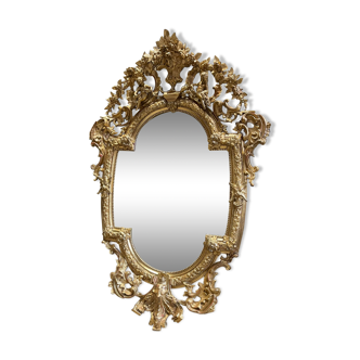 Mirror With Putti In Golden Wood From Napoleon III Period 1m96 X 1m33