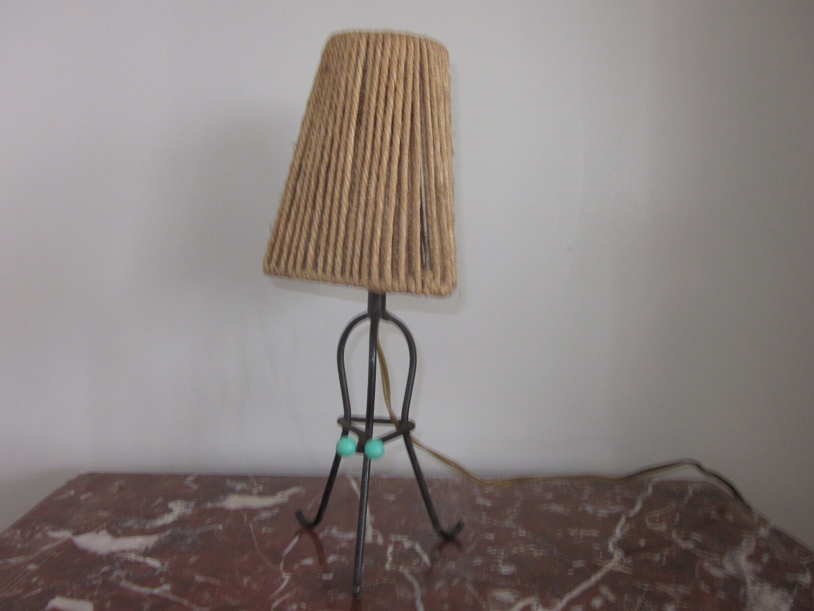 Metal and rope lamp 1950