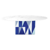 Table à manger en bois contemporain italien avec plateau en marbre après Gio Ponti