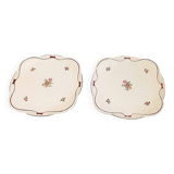 Pair of dessert plates Moulin des Loups St Amand Width 18 cm