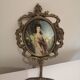 Vintage wall brass medallion frame hook