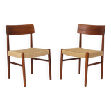 2 Dining Chairs 1960s - Danish, Teak, Papercord seats