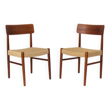 2 Dining Chairs 1960s - Danish, Teak, Papercord seats